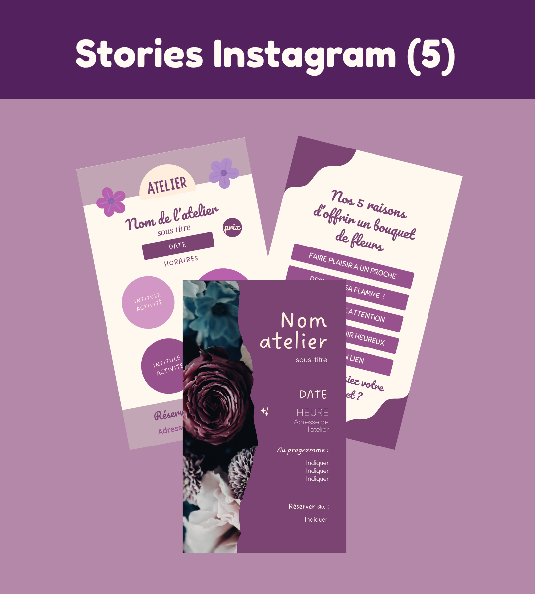 PACK VISUELS FLEURISTE (violet) – Image 3